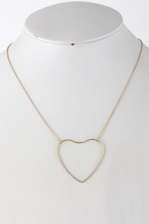 Heart Shaped Metal Pendant Necklace 5EBD1